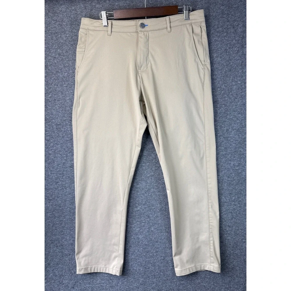 Twillory Performance Pants Mens 36x28 Trim Fit Khaki Golf Technical Fabric Chino
